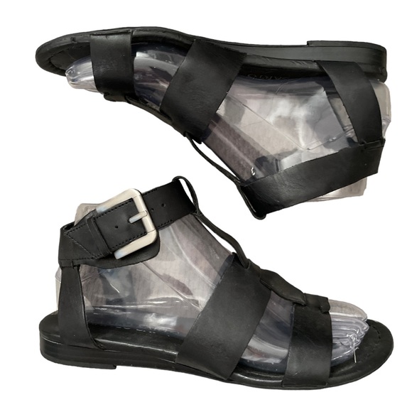 Franco Sarto Women's Wyona Gladiator Black Wedge Heel Sandal Leather - Picture 7 of 8